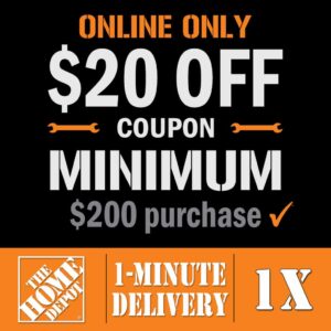 Three Home Depot $20 Off Coupons