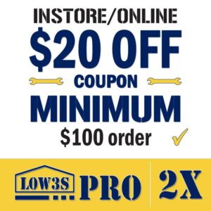 Lowes Coupon $20 off $100 Lowes For Pros