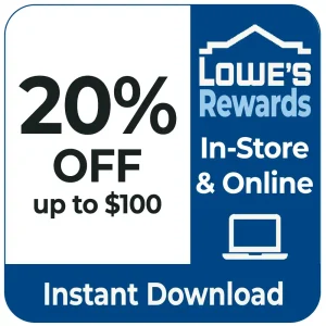 Lowe’s 20% Off Coupon – My Rewards Credit Card – One-Time Use, Instant Delivery