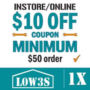 lowes 10 off 50
