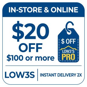 Lowe’s $20 Off $100 Coupon – 2 Pack – In-Store & Online for Pro Accounts – Instant Delivery