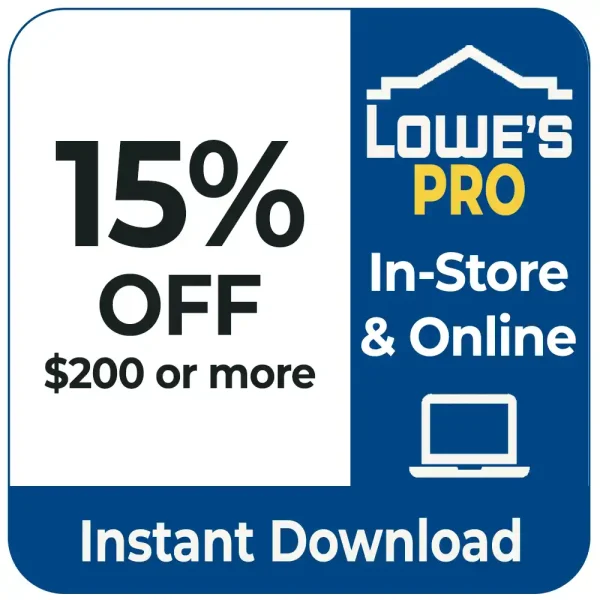 Lowe’s 15% Off $200 For Pros Coupon – In-Store & Online – One-Time Use – Instant Delivery