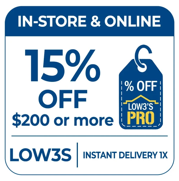 Lowe’s 15% Off $200 For Pros Coupon – In-Store & Online – One-Time Use – Instant Delivery