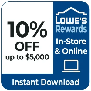 Lowe’s 10% Off Coupon – My Rewards Credit Card – One-Time Use for Online or In-Store Purchases