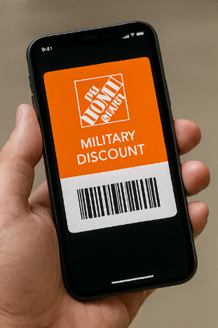 HomeDepot military discount barcode for checkout in 2025