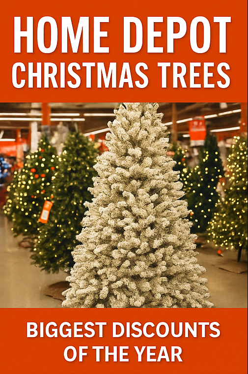 home depot flocked christmas tree deal