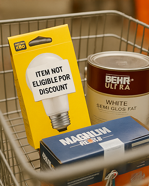 home depot discount for military exclusions display