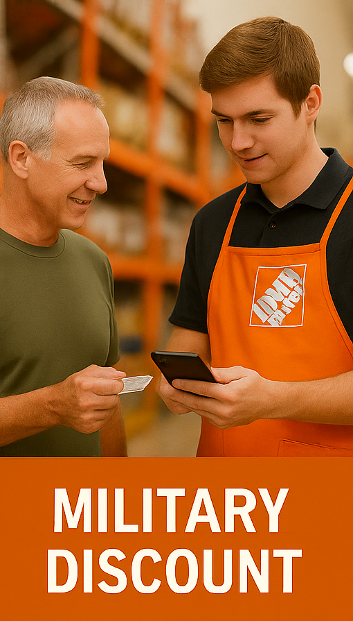military savings at home depot checkout example