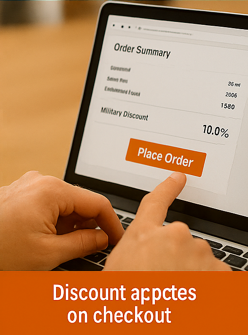 home depot checkout showing applied online military savings