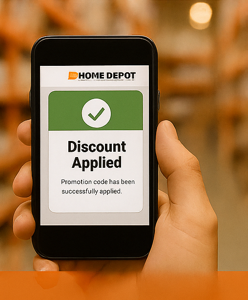 home depot checkout screen showing where to enter coupon code online