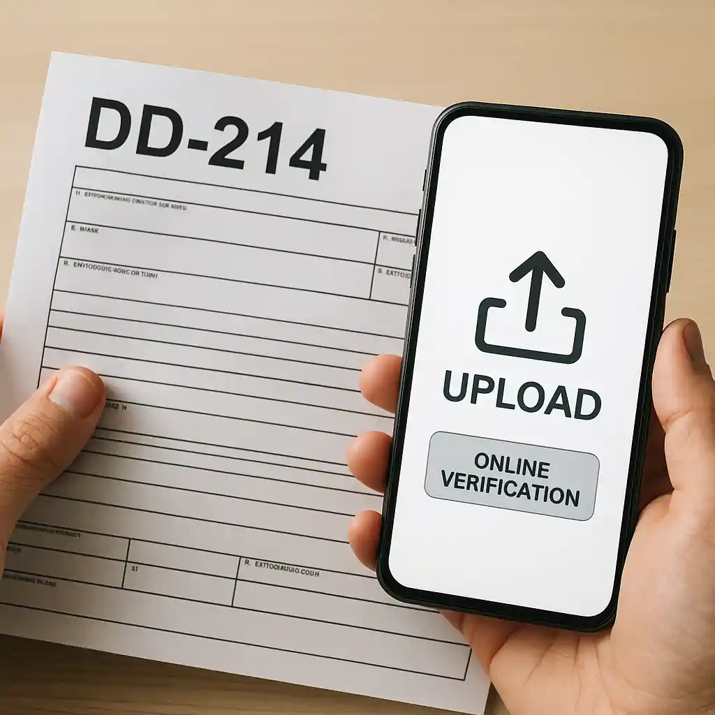 DD-214 document and smartphone used to verify Home Depot military discount online