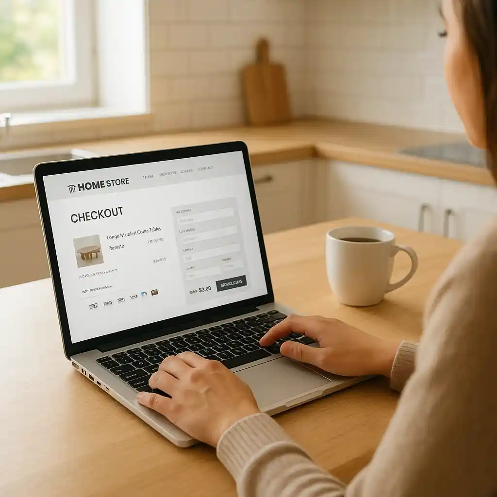 Customer testing a coupon in an online checkout session on a laptop to verify a Lowes discount