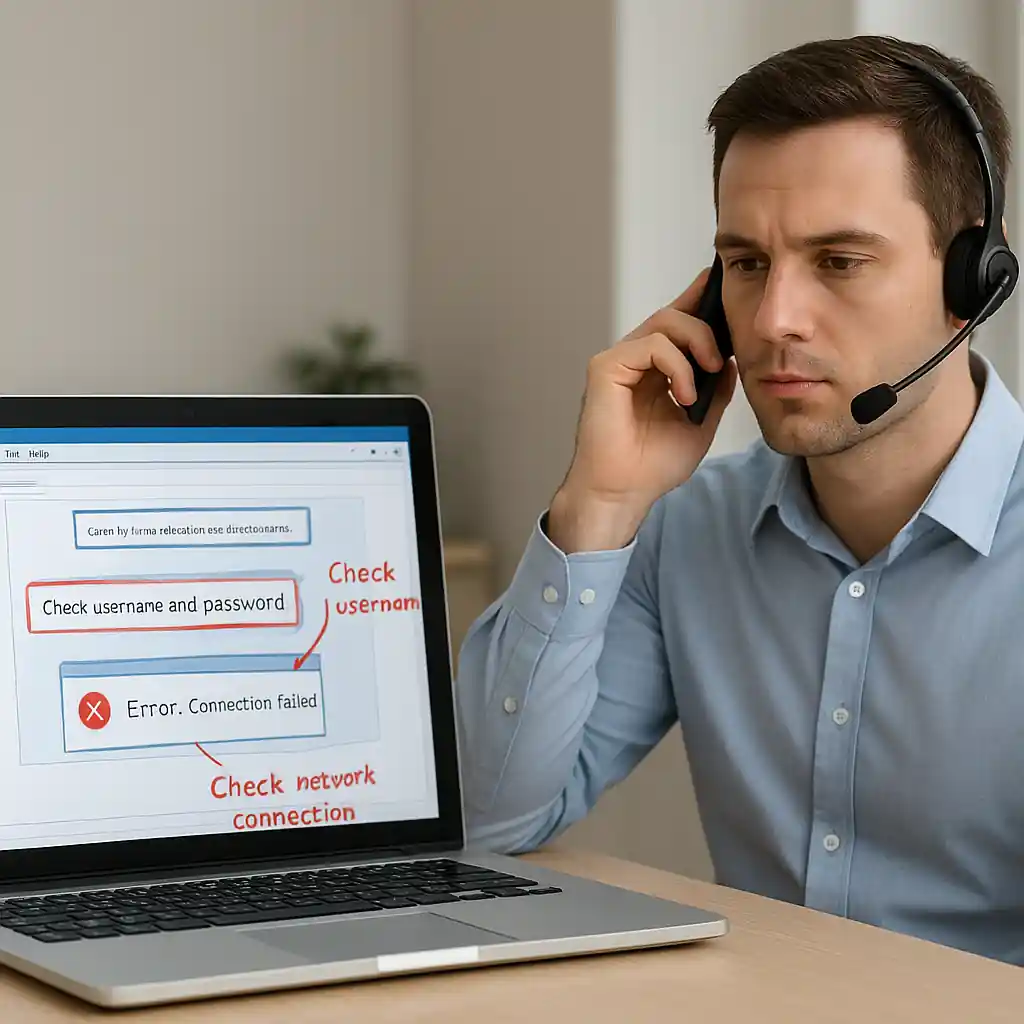 Screenshots of coupon errors on a laptop and a phone call with customer service