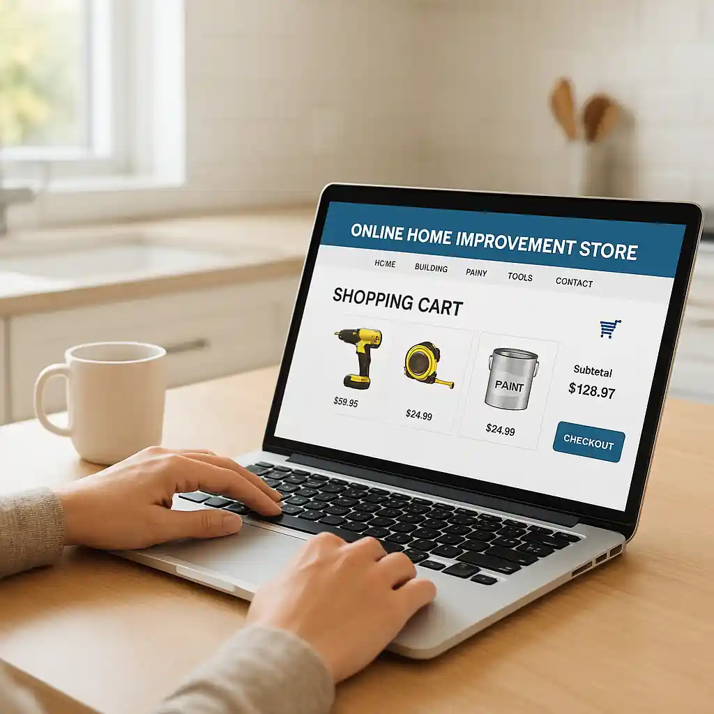 Shopper entering a coupon code at checkout on a laptop