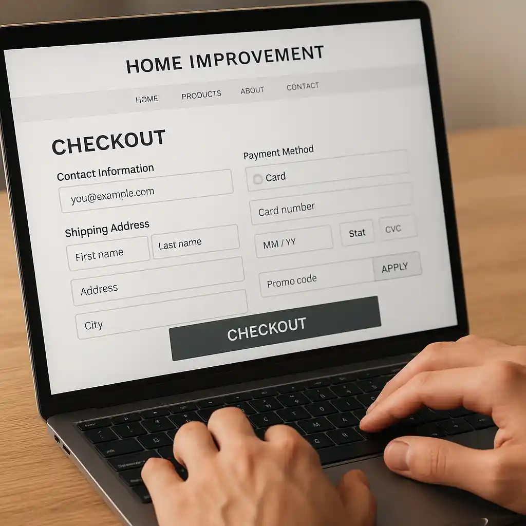 Online checkout screen with promo code field for Lowe's purchases