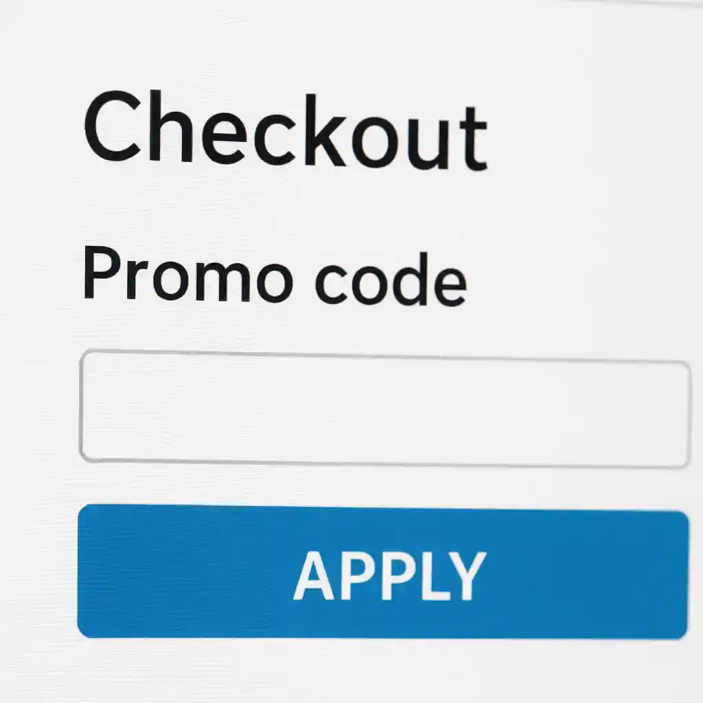 Checkout screen with promo code box and error message during online checkout