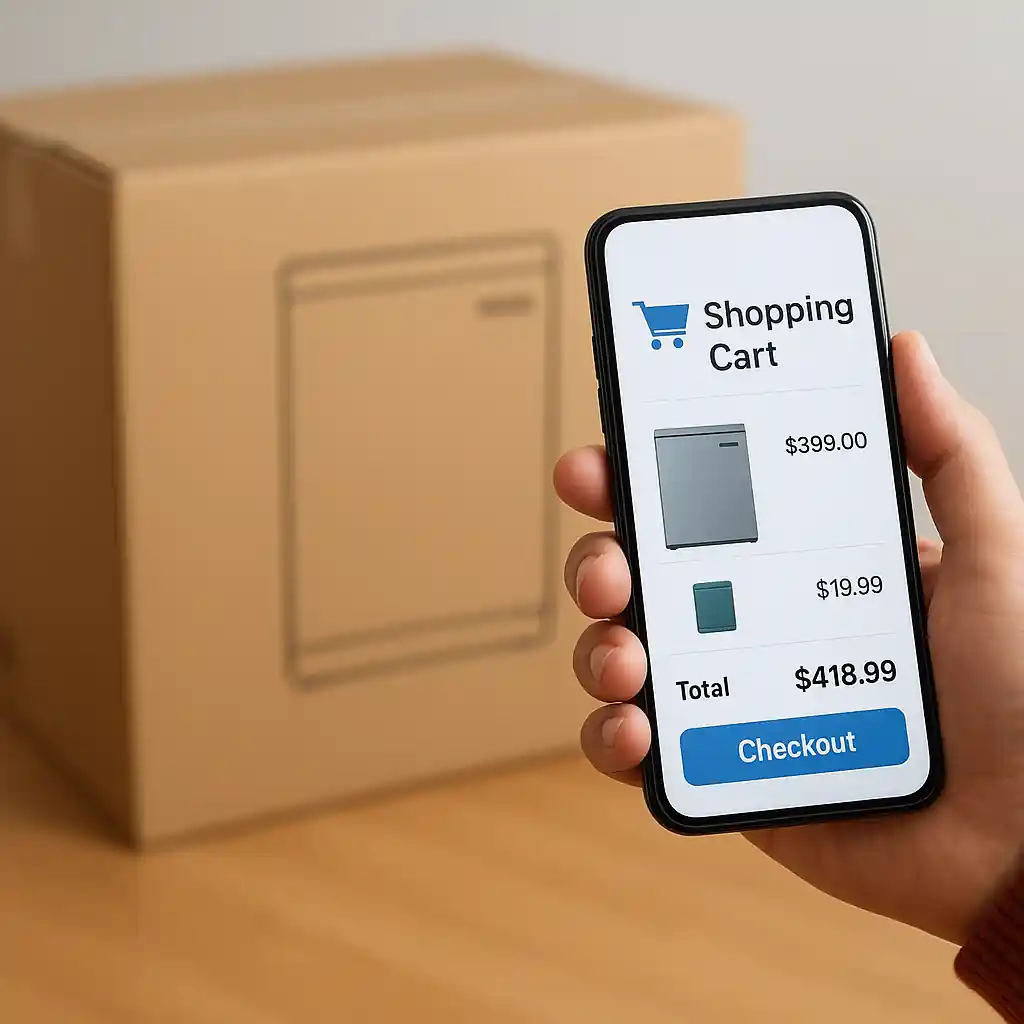 Buyer capturing a screenshot of a Home Depot shopping cart before checkout