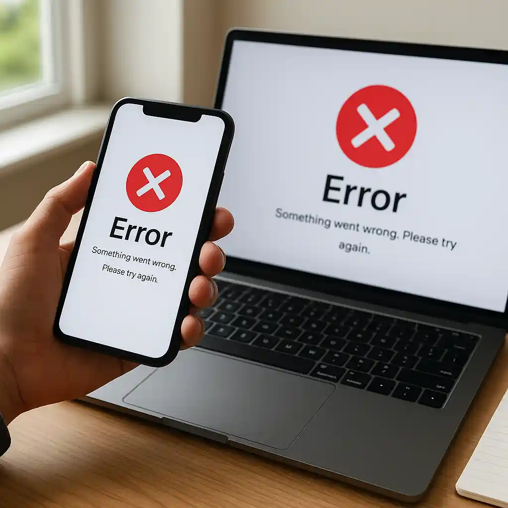Person photographing a checkout error message to document a failed Memorial Day purchase