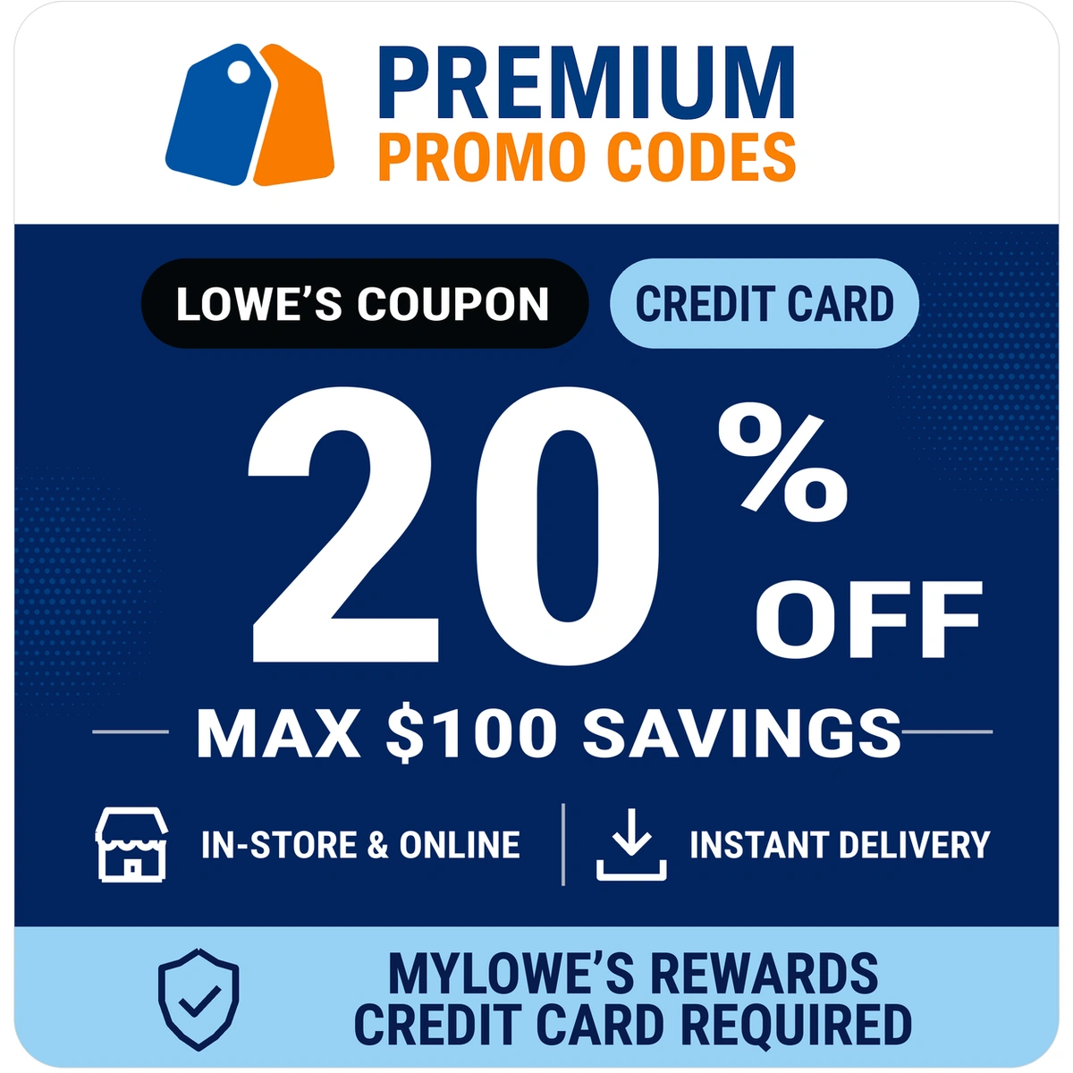 Lowe's My Rewards Card 20% Off Coupon – Up to $100